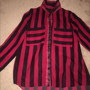 Black and red striped shirt